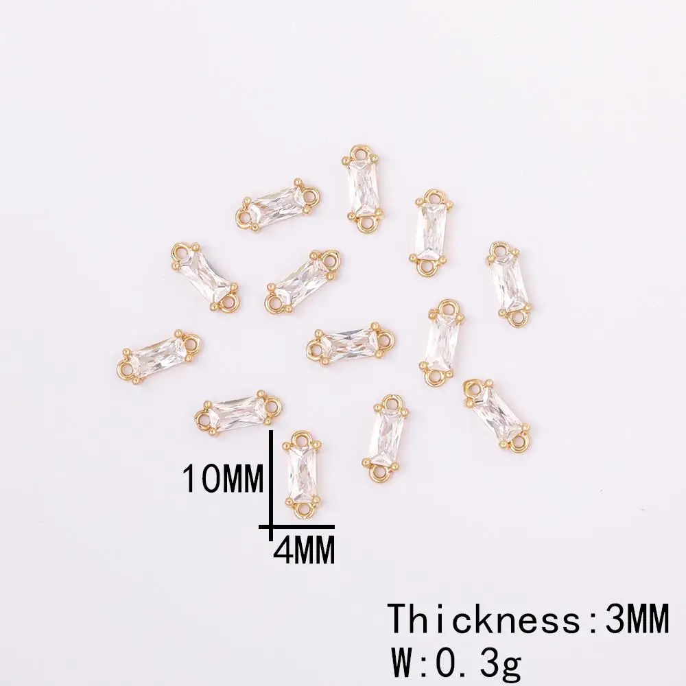HAOSAW 6 قطعة 4*10 مللي متر الاكسسوارات والمجوهرات/الكريستال موصلات/DIY/يدوية/تشيكوسلوفاكيا سحر/مستطيل الشكل/مجوهرات العثور مكونات