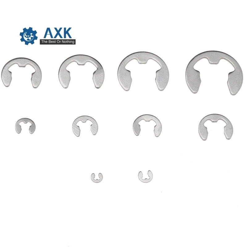 120 PCS/200 pcs Rvs Rvs E Clip washer Assortiment Kit borgring borgring voor as fastener m1.5 ~ M10