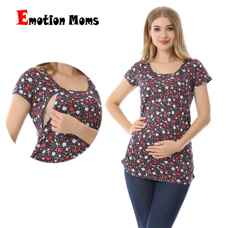 

Emotion Moms Short Sleeve Pregnancy Maternity Clothes Breastfeeding Tops Nursing Top Clothes for Pregnant Women Nursing T-shirt