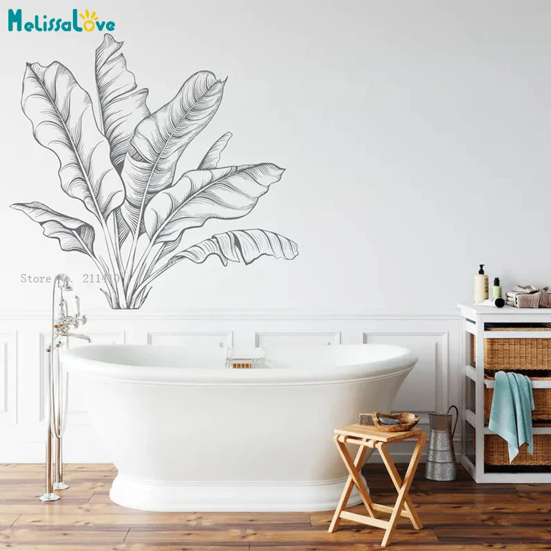 Large Size Tropical Plant Wall Decals Banana Leaves Plant Home Decor Bedroom Nursery Modern Murals Vinyl YT6535