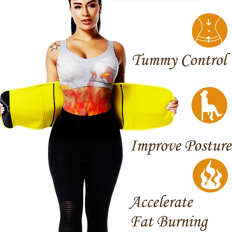 SEXYWG Slimming Waist Support Strap Neoprene Sauna Body Shapers Women Fat Burning Cincher Corset Fajas Shapewear Sports Top Belt