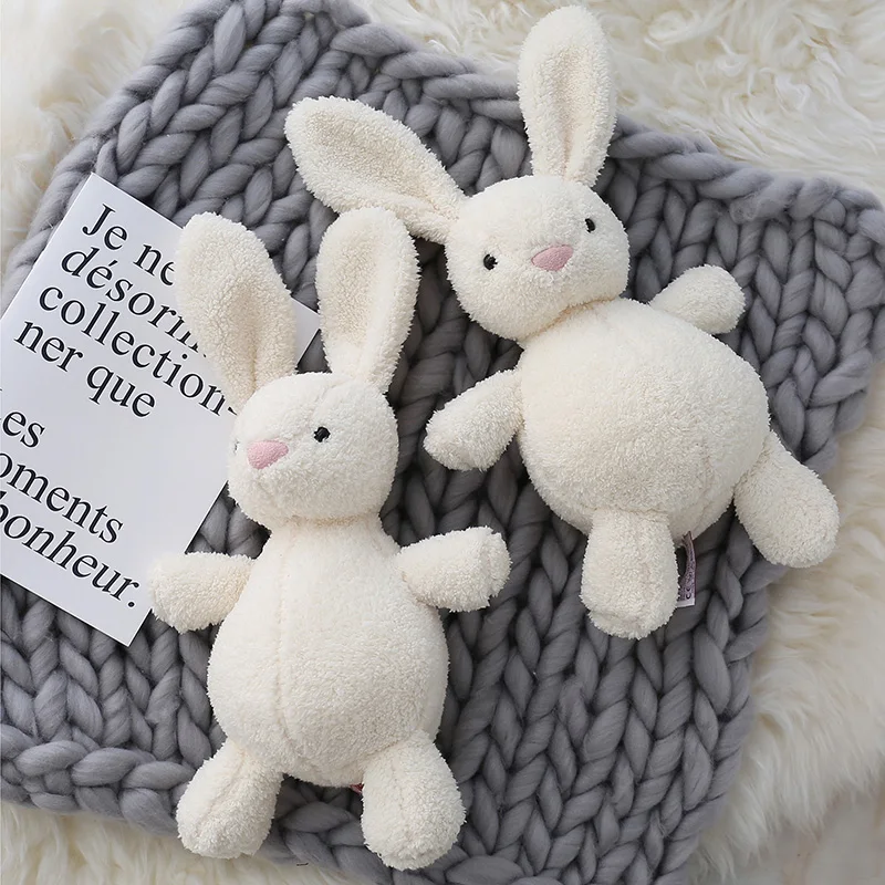 ตุ๊กตาสัตว์กระต่ายนุ่มตุ๊กตากระต่ายสีขาวของเล่นสําหรับเด็กทารกของขวัญวันเกิดคริสต์มาส