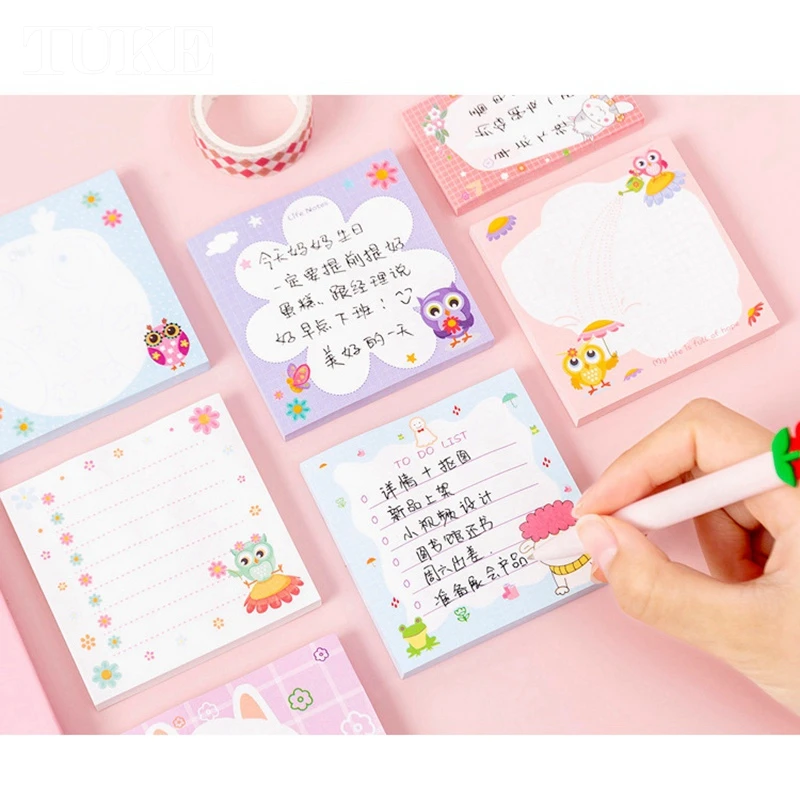 5pcs memo pad sticky cartoon notes notepad kawaii cat stationery Self-Adhesive pepalaria office school supplies