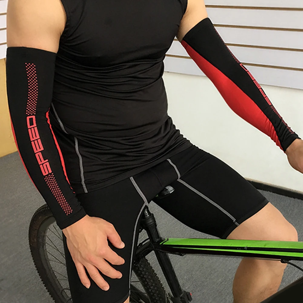 1 pcs Men Compression Arm Warmer Sun UV Protector Arm Sleeve Running Cycling Bike Basketball Fishing Golf Volleyball Hand Cover