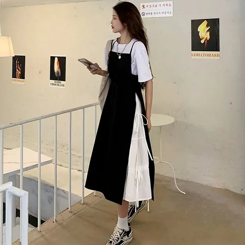 apparel korean black dress Q Girl's Korean Style/Hooded Knitted Little Black Dress Long Skirt Bla –  Lee Nhi Boutique main image 1