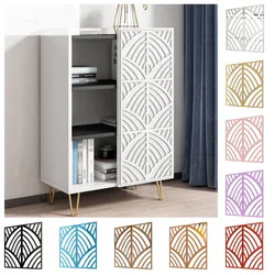 Plant Leaves Acrylic Hollow Mirror Stickers Color Living Room Bedroom Cabinet Furniture Decoration Mirror Decal Wall Sticker 4pc