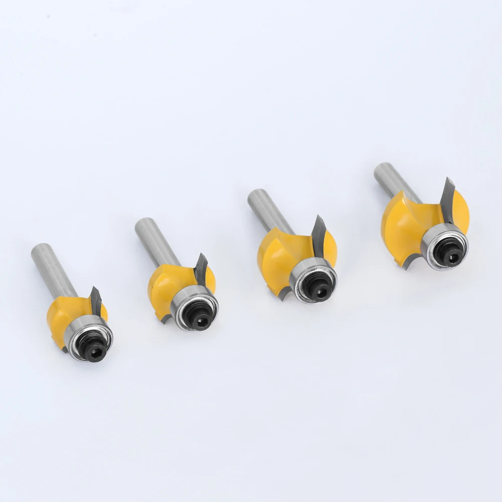 Lavie 4 Stuks Set 6Mm Of 1/4 "Schacht Kleine Hoek Ronde Router Bit Voor Houtbewerking Houtbewerking Molen Klassieke Cutter Bit Voor Hout