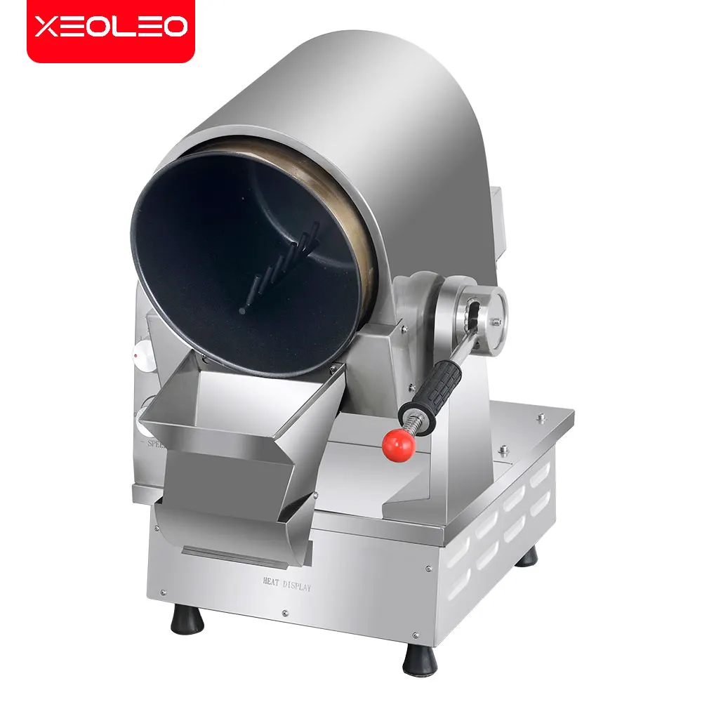 XEOLEO Tambor Automático Cozinhar Máquina Comercial Culinária Robôs Escola Fábrica Restaurante Antiaderente Comida Pan Fogão de Cozinha