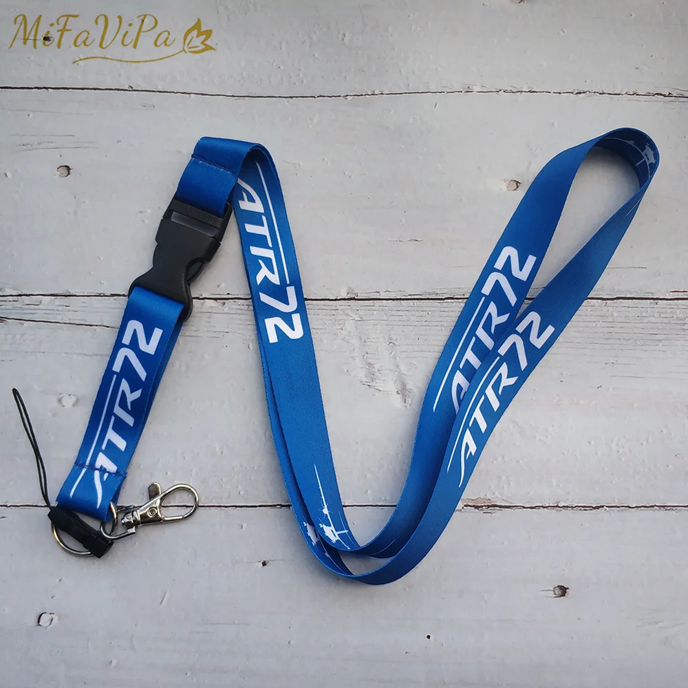 3 PC Blue Airplane ATR 72 Neck Strap Chaveiro Key Chain Flight Crew Llavero Lanyard Keychain for ID Card Holder Fashion Trinket