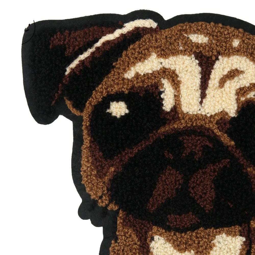 T-N Big Size Cartoon Hapy Dog Towel Rope Embroidery Chenille Patches Jacquard Handmade Appliques Things For Clothes Bags Sticker