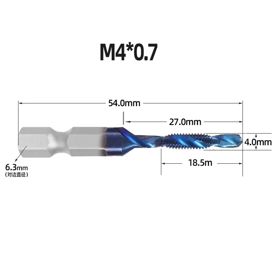 Imagem -03 - Haste Hexagonal de Aço de Alta Velocidade Azul Composto Torneiras Cnc Torno Máquina Espiral Torneira Perfuração e Atacar Torneiras m3 m4 m5 m6 m8 M10