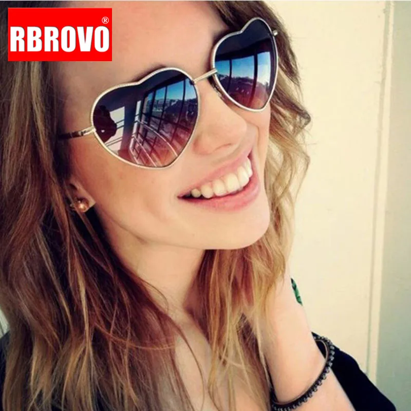 RBROVO 2023 Vintage Heart Gradient Sunglasses Women Brand Designer Candy Color Sun Glasses Outdoor Goggles Oculos De Sol