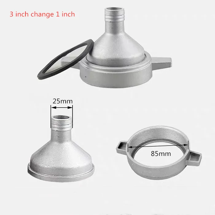 Kit tubo flessibile di scarico da 3'' cambio a 1''/2'' / 2,5'' (tubo+guarnizione di tenuta+dado a vite) per pompa acqua trasparente alimentata dal motore a gas