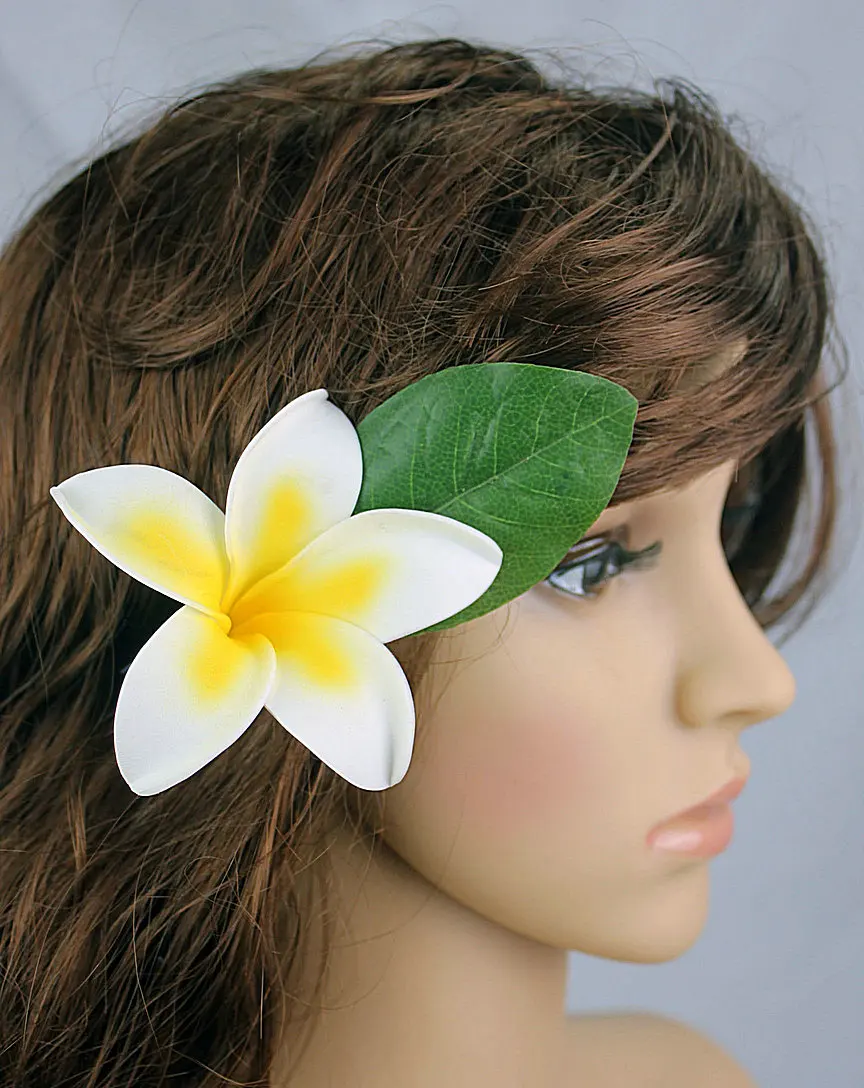 

Free shipping 80pcs/ lot HM1033 8 cm Foam plumeria hair clip women hair accessories Hawaii tropical flower headwear 8 colors