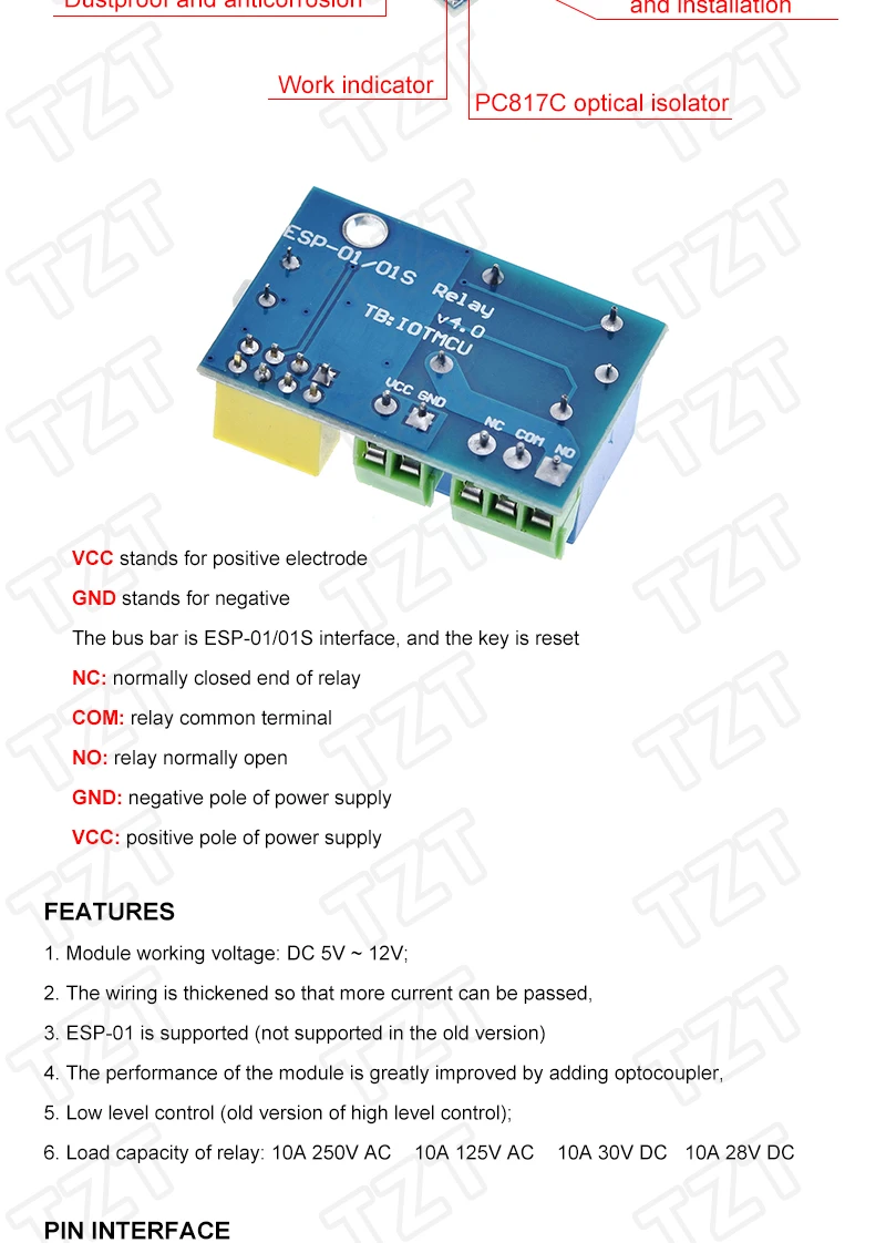 ESP8266 ESP-01S 5V WiFi Relais Modul Dinge Smart Home Fernbedienung Schalter für Arduino Telefon APP ESP01S Drahtlose WIFI modul – Detail 2