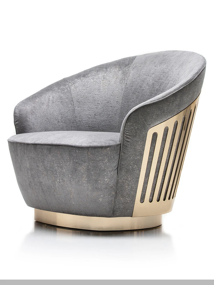 

zq Nordic Fabric Single Sofa Modern Simple and Light Luxury Solid Wood Lounge Sofa Chair Leisure Chair