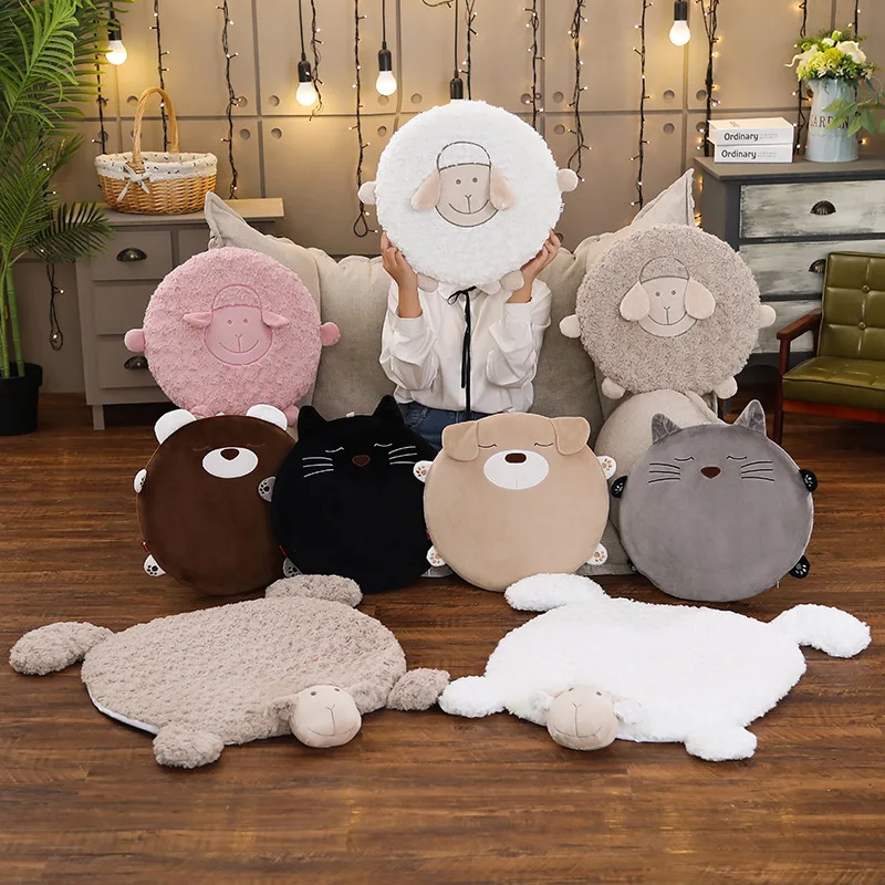 Korea Nordic style Sheep Ground Mat Plush Stuffed Cartoon Lamb Bbay Climb Mat Warm Game Playmat Dog Cat Pet Floor Mat Bed Decor