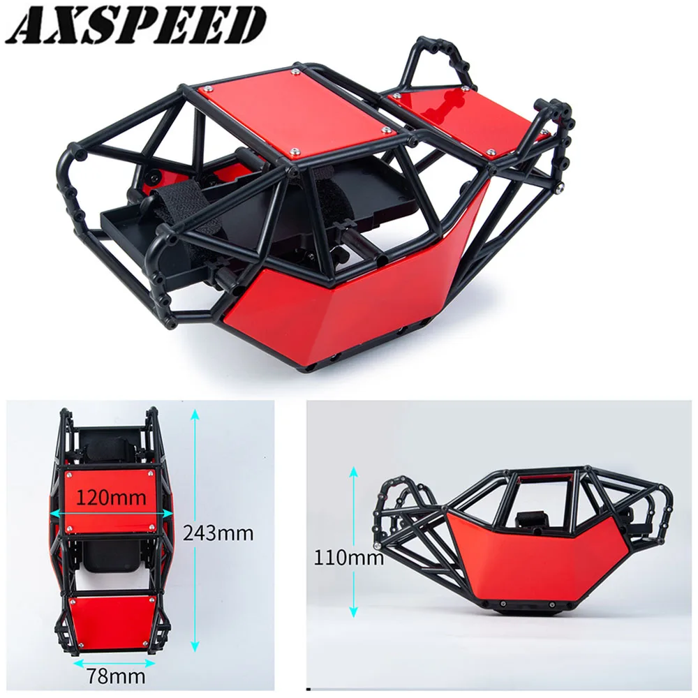 

AXSPEED RC Car Roll Cage Nylon Rock Buggy Body Shell Chassis Frame for 1/10 RC Crawler Axial II SCX10 90046 Parts