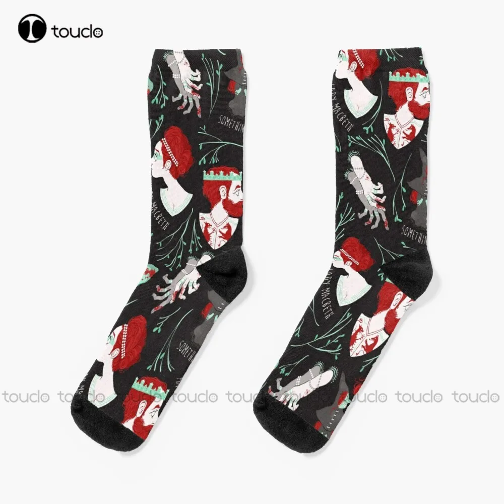 

Shakespearean Pattern - Macbeth Socks Mens White Socks Personalized Custom Unisex Adult Teen Youth Socks 360° Digital Print