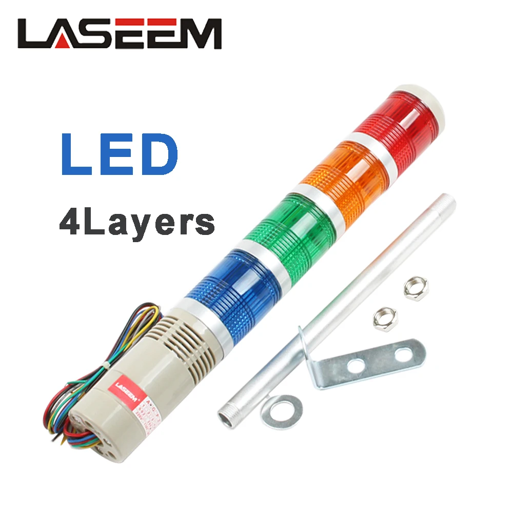 

LED lamps 12V 24V 110V 220V Safety Stack Lamp Flash Industrial Tower Signal warning Light LTA-505 Red green yellow blue L rod