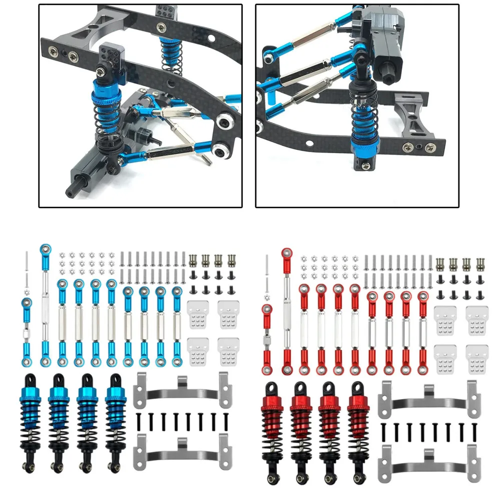 

1:16 RC Metal Front Axle Steering Pull Rod Shock Absorber Mount Kit Replacement Parts For WPL C14 C24 CB05S C54 Buggy