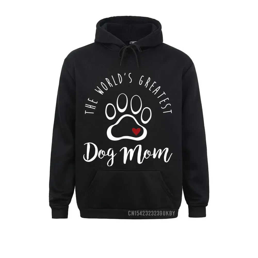 The World's Greatest Dog Mom Harajuku I Love My Dog High Quality Slim Fit Sweatshirts Long Sleeve Hoodies For Men Hoods