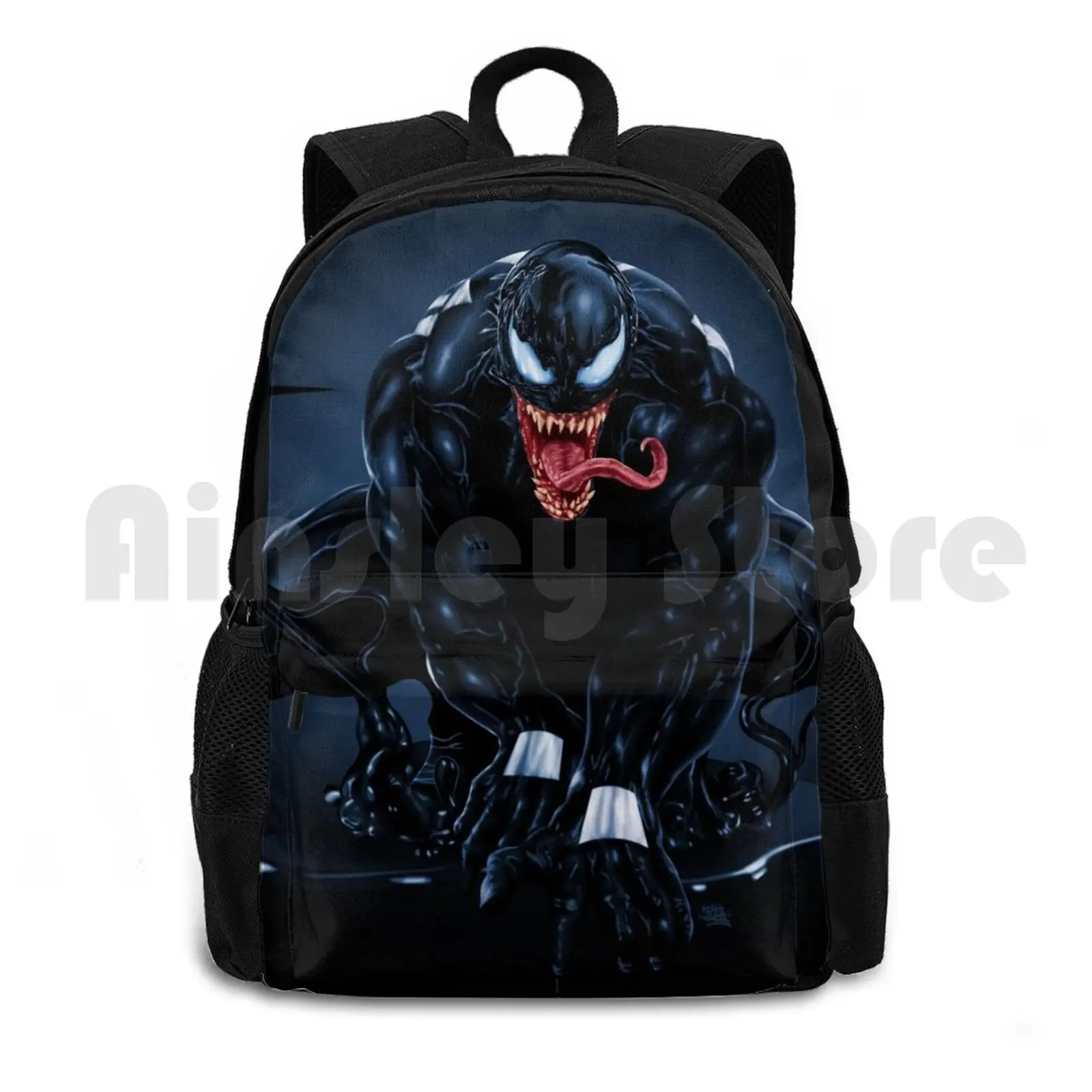 

Symbiote Madness Outdoor Hiking Backpack Waterproof Camping Travel Superhero Comic Books Miami Kaos