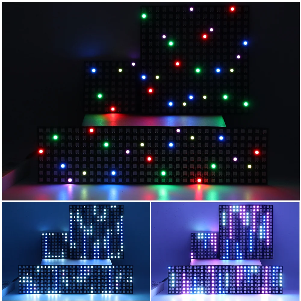 WS2812 LED Pixel Screen Panel Module Light With 14/17/21 Keys RF Controller RGB 5050 SMD Flexible Addressable DC USB 5V