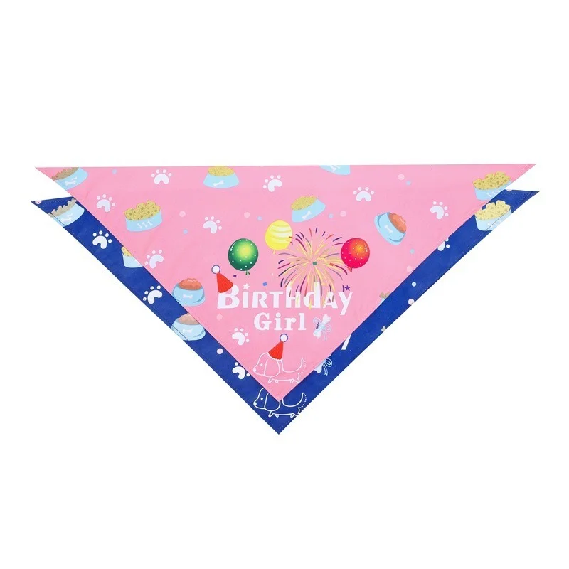 Pet Birthday Hat Pet Birthday Saliva Towel Dog Triangle Scarf Pet Accessories Pet Supplies Dog Bandana Dog Bow Tie echarpe chien