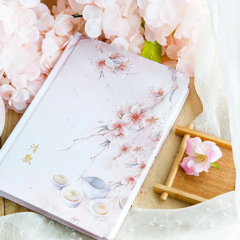 Thousand Lamp Wishes Hardcover Notebook A5 Chinese Style Flower Hardcover Diary Books Weekly Journal Planner Notepad Stationery