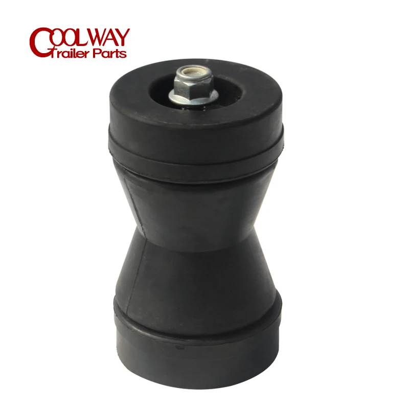 Black Rubber Winch Post Boat Trailer Bow Stop Roller With Bolt Shaft Parts Accessories