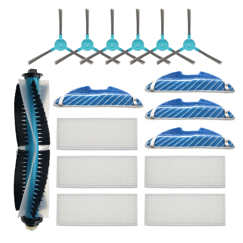 Hepaエアフィルターモップ布交換Conga1290 1390ロボット掃除機アクセサリーメインローラーサイドブラシ部品