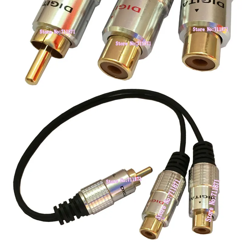 one Male to Double Female RCA cable line RCA male Double Female Line Cable RCA 2 two Female one Male Double Female RCA spliter