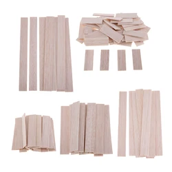 Rectangular Natural Round Balsa Wood Stick Woodcraft Flat Dowel for Kid Model Making DIY Craft Home Wedding Party Decoration