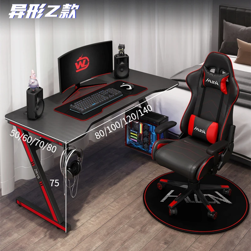 120x60x75cm Z Game Table Black Computer Desk Household Simple Desktop Study Table Office Desk Useful Gaming Table Optional 100cm