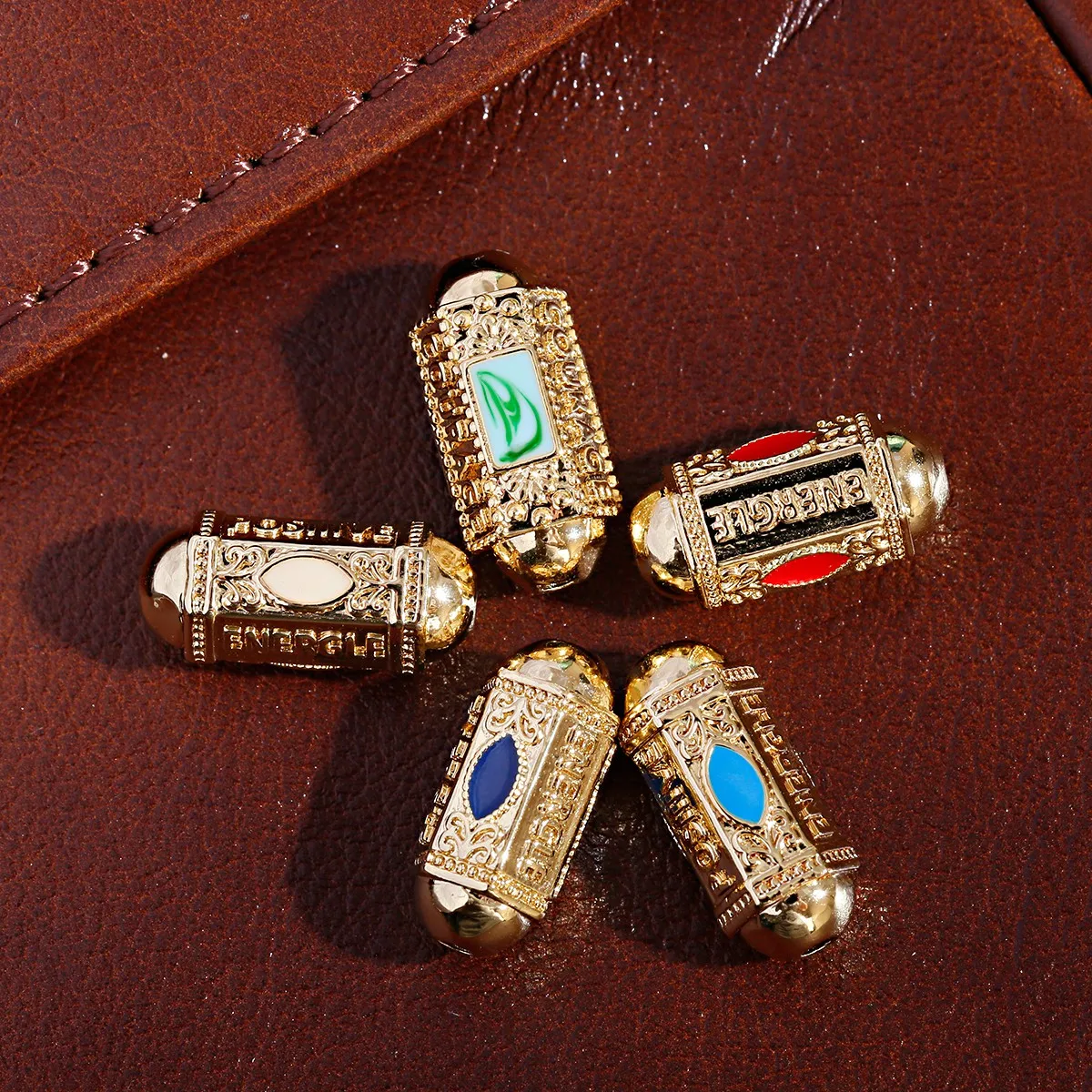 Bohemia Beads Nepal Indian Cylindrical Metal Pendant Handicraft Accessories Necklace DIY Beads For Jewelry Making 2021 NEW