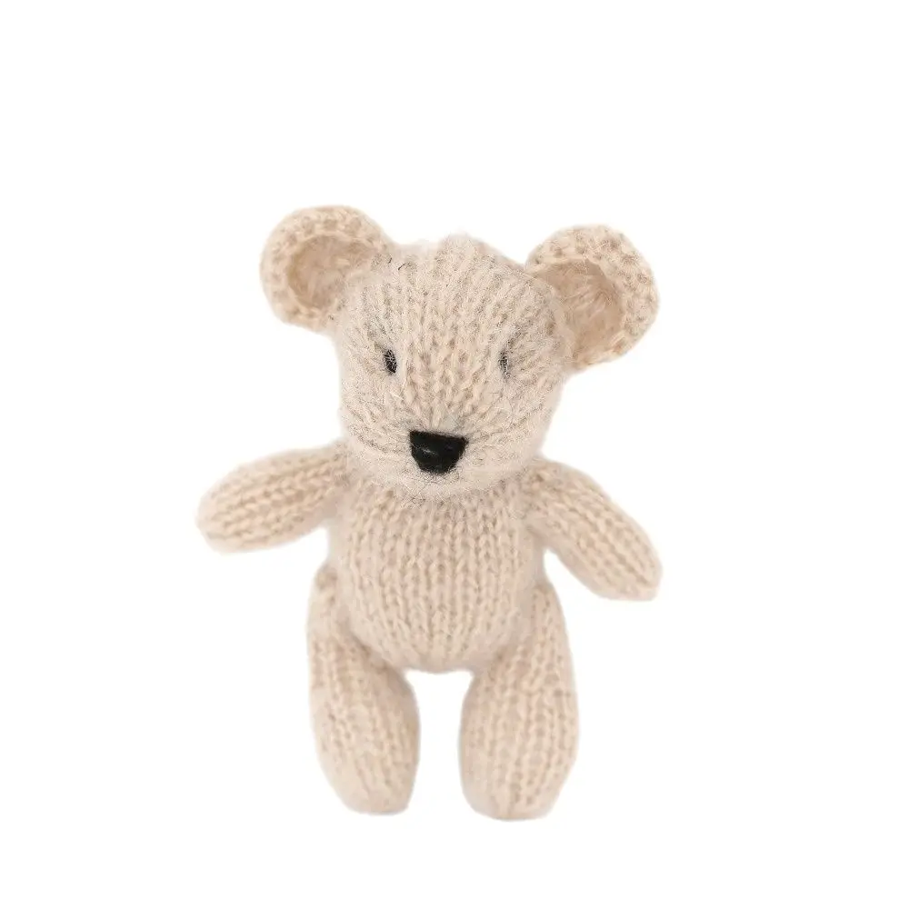 Oso de peluche Beige de juguete para fotografía, accesorios de animales de peluche para recién nacido, muñeco de conejito de peluche para bebé