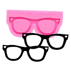 Glasses Shape Keychain Keyring Pendant Casting Silicone Mould DIY Crafts Jewelry Making Tool Glossy Epoxy Resin Mold