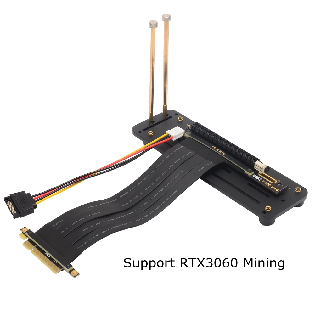 PCI-E 3.0 X8 To X16 Riser Cable with Graphics Card Vertical Kickstand Base Board for RTX 3060 2060 3070 3080 Ethereum ETH Mining