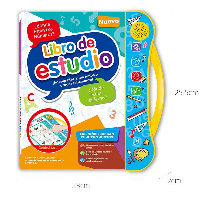 Study Spanish and English Voice Electronic Book Children\'s Early Education Finger Point reading Smart Toys Baby Language e-books