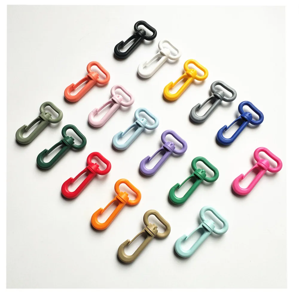 5pcs20mm Plastic Colorful Lobster Clasp Hook Clips Connectors For Key Chain Hooks DIY Jewelry Making Supplies Backpack Accessori