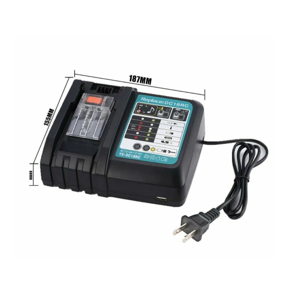 ใหม่DC18RCT Li-Ionแบตเตอรี่Charger 3Aชาร์จCurrentสำหรับMakita 14.4V 18V BL1830 Bl1430 DC18RC DC18RAเครื่องมือ