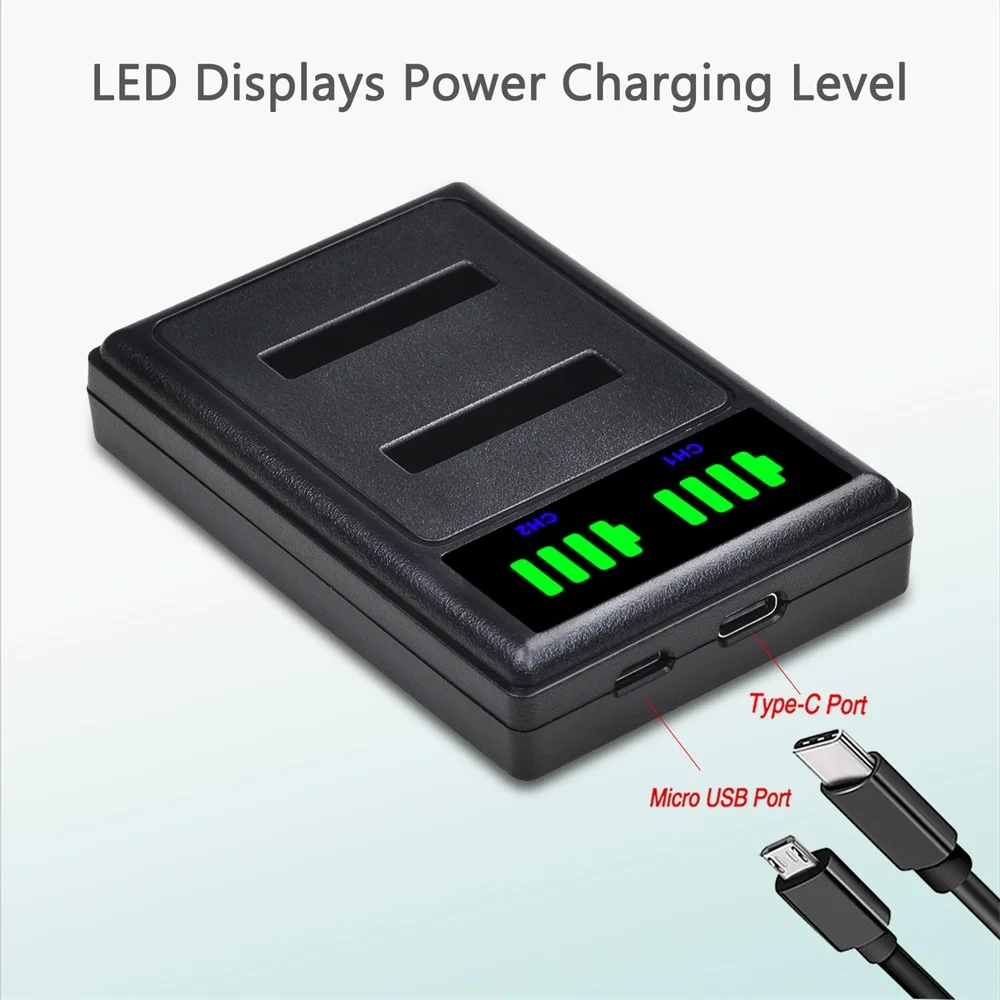 EN-EL19-Batería y cargador doble LED para Nikon, batería para Nikon Coolpix S32, S33, S100, S2500, S2750, S3100, S3200, S3300, S3400, S3500, S4100, EL19