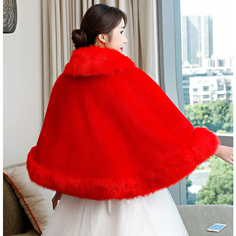 Ivory Faux Fur Wedding Wraps Warm Bolero Mariageในสต็อกเจ้าสาวร้อนแจ็คเก็ต/Shawอุปกรณ์จัดงานแต่งงาน