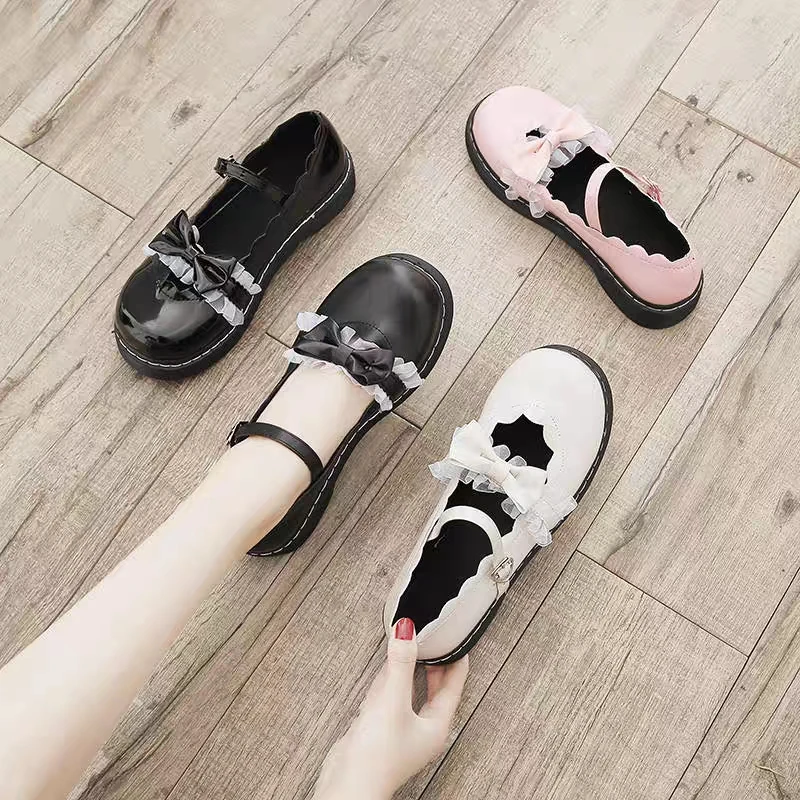 Chaussures Lolita d'automne pour femmes, 2020, chaussures Loli simples japonaises mignonnes à tête ronde, plates et douces pour filles, nouvelle collection