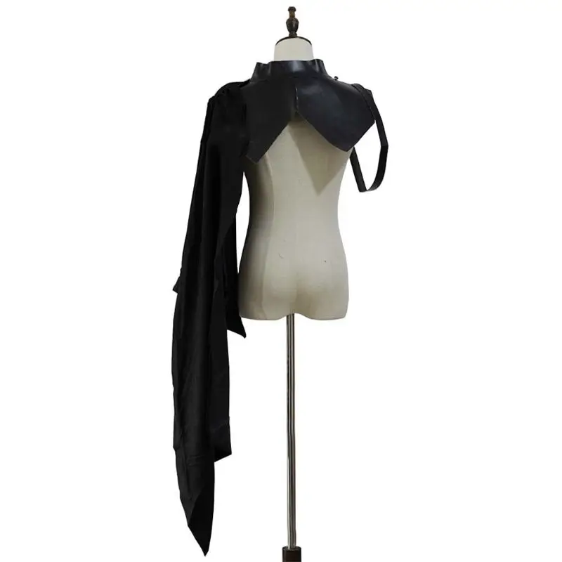 Medieval Armor Black Cloak Single Shoulder Retro Cape Gothic Punk Lace Up Renaissance Costume Crusader Gear For Adult