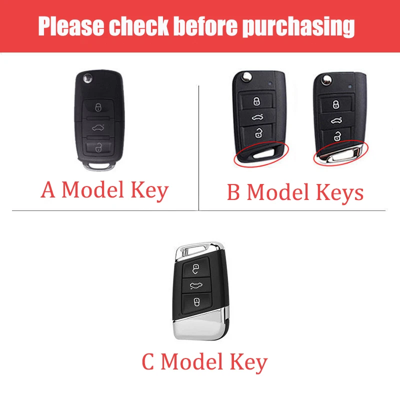 Car Key Case Car Key Full Cover Protection Shell  Bag for VW Volkswagen Polo Tiguan Passat b8 Golf 4 5 6 MK4 Jetta Lavida Skoda