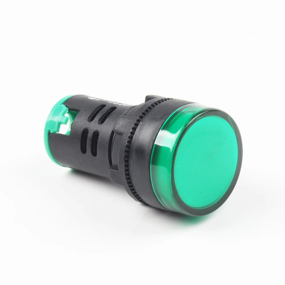 Signal Lamp Light Waterproof ad16-22ds 22mm AC DC 12V 24V 110V 220V Green Bulbs Plastic button industrial wanrning Green