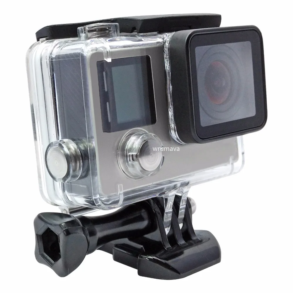 Per Gopro custodia impermeabile per Gopro hero 4 Hero3 + Hero 3 accessori per scatola protettiva subacquea