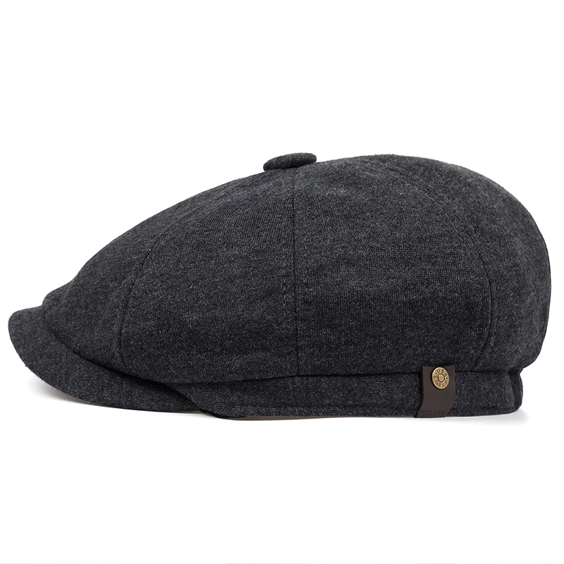 2019 Newsboy Cap Men\'s Twill Cotton Eight Panel Hat Women\'s Baker Boy Caps Retro Big Large Hats Male Boina Black Beret